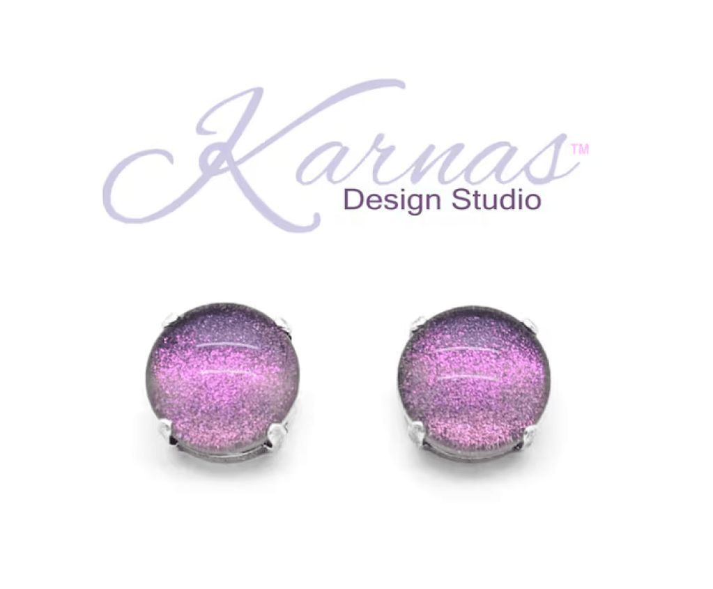Unicorn Tears Iridescent Glass Cabochon Earrings